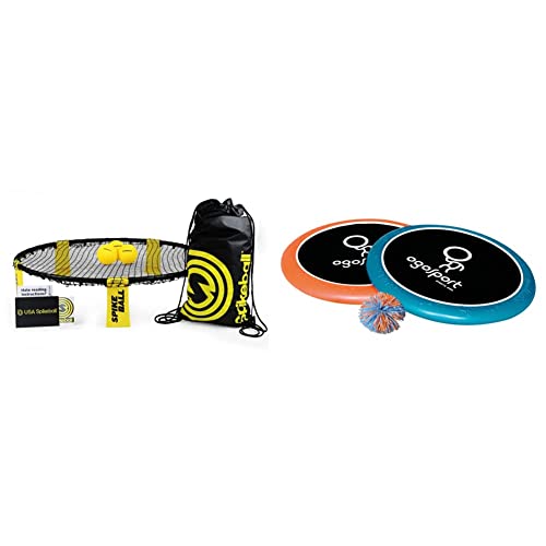 Spikeball-Set mit 3 Bällen & Schildkröt Funsports Softdisc Ogo Sport Set, Standardgrösse, blau, orange, Durchmesser 29 cm, 970090 von Spikeball