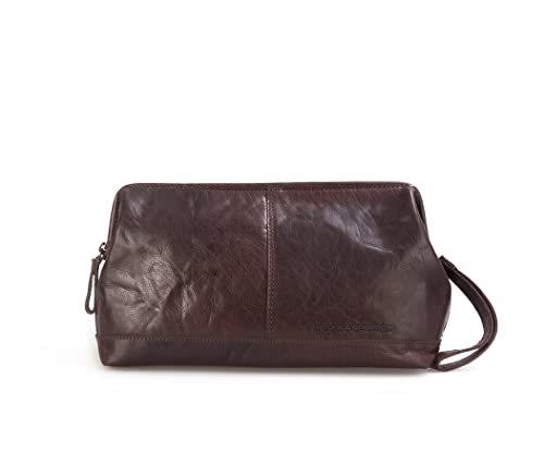 Leather Toiletry Bag - Cody - Dark Brown Leather Toiletry Bag - Cody - Dark Brown von Spikes & Sparrow