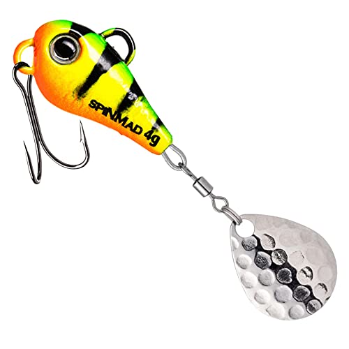 SpinMad 4g Bleikopfspinner - Jig Spinner, Farbe Lieblingsköder:Firetiger von SpinMad