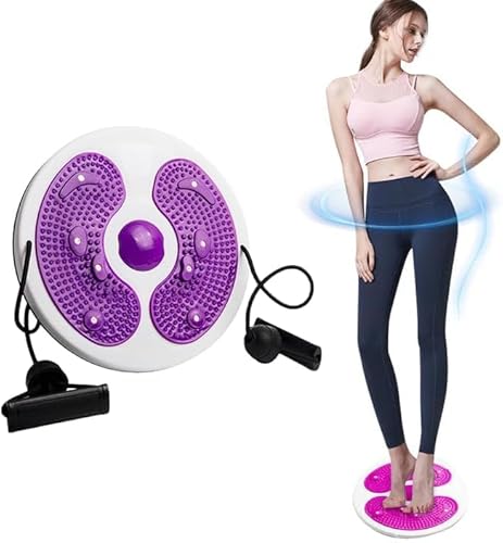 Waist Twisting Disc, Waist Whisper with Resistance Bands and Foot Massage, Body Shaping Waist Whisper Twisting Disc Board, Waist Trainer Machine for Exercise and Toning Workout Decoration Purple von SpirWoRchlan