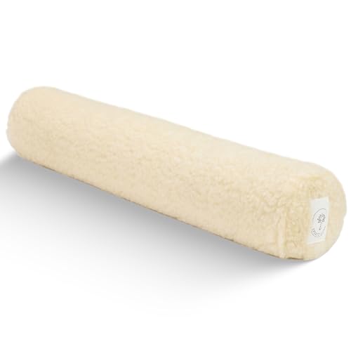 Merino Schafwolle Yoga Bolster | Yogarolle mit Bio-Buchweizenschalen | Einstellbare Füllung | Weiche Naturwolle Waschbarer Bezug | Reisefreundlich | Mit Tragetasche | Runde 70x13cm – Natur Merino Schafwolle Yoga Bolster | Yogarolle mit Bio-Buchweizenschalen | Einstellbare Füllung | Weiche Naturwolle Waschbarer Bezug | Reisefreundlich | Mit Tragetasche | Runde 70x13cm – Natur von Spirit Love