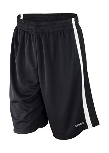 Spiro Herren-Basketball-Shorts, schnelltrocknend, Schwarz (schwarz/weiß), Gr. L Spiro Herren-Basketball-Shorts, schnelltrocknend, Schwarz (schwarz/weiß), Gr. L von Spiro