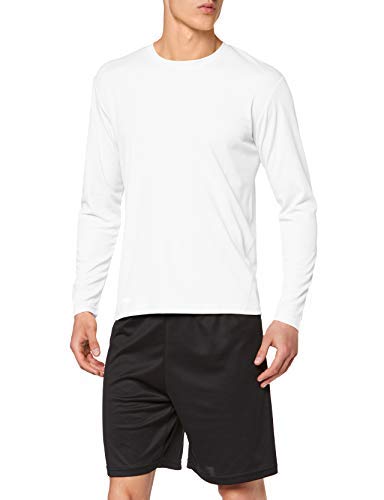 Spiro Herren Quick Dry Performance Langarm T-Shirt, Weiß, Größe L von Result