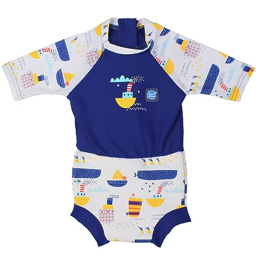 Splash About Unisex-Baby Happy Nappy Sonnenanzug, Tug Boats, 12-24 Monate von Splash About
