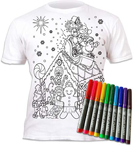 Splat Planet Lebkuchen-weihnachts-t-shirt-malvorlagen Mit 10 Ungiftigen, Waschbaren Zauberstiften – Färben Sie Ihr Eigenes T-shirt, Färben Und Auswaschen Und Erneut Färben Kindergeburtstag (3-4 Years) Splat Planet Lebkuchen-weihnachts-t-shirt-malvorlagen Mit 10 Ungiftigen, Waschbaren Zauberstiften – Färben Sie Ihr Eigenes T-shirt, Färben Und Auswaschen Und Erneut Färben Kindergeburtstag (3-4 Years) von Splat Planet