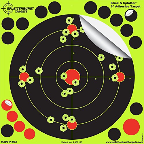 Packung mit 25-20,3cm Selbstklebenden Stick & Splatter Splatterburst Ziele - Schüsse platzen beim Aufprall Leuchtend gelb - Perfekt alle Gewehre, Pistolen, Luftgewehre, Airsoft von Splatterburst Targets