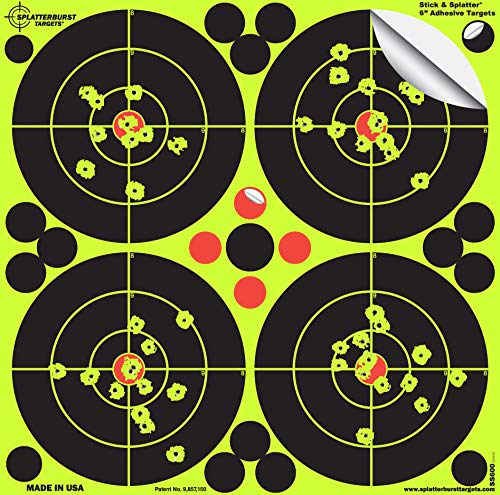 Splatterburst Targets Packung mit 25-15.2 cm selbstklebenden Schießscheiben - Einfache Sicht auf Ihre Schüsse - Perfekt für alle Schusswaffen von Splatterburst Targets