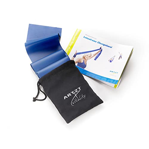 ARTZT vitality Fitnessbänder für Home Training, Kraft, Therapie | Latex | 2,50 m | 4 Stärken Blau | Sehr schwer, 250 cm von ARTZT vitality