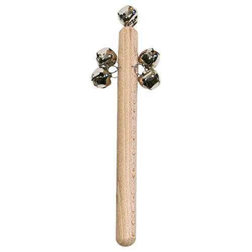 Glockenstab Schellenring Glockenkranz aus Hartholz, 14 Glöckchen von Sport-Tec