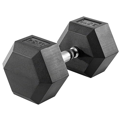 Hex Kompakthantel aus Gummi, 25 kg, Hexagon-Hantel von Sport-Tec