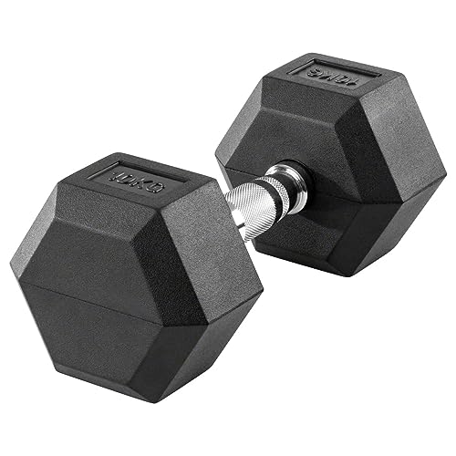 Sport-Tec Hex Kompakthantel aus Gummi, 10 kg, Hexagon-Hantel von Sport-Tec