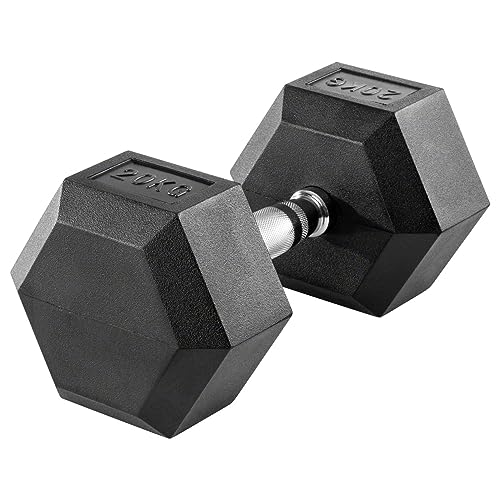 Sport-Tec Hex Kompakthantel aus Gummi, 20 kg, Hexagon-Hantel von Sport-Tec