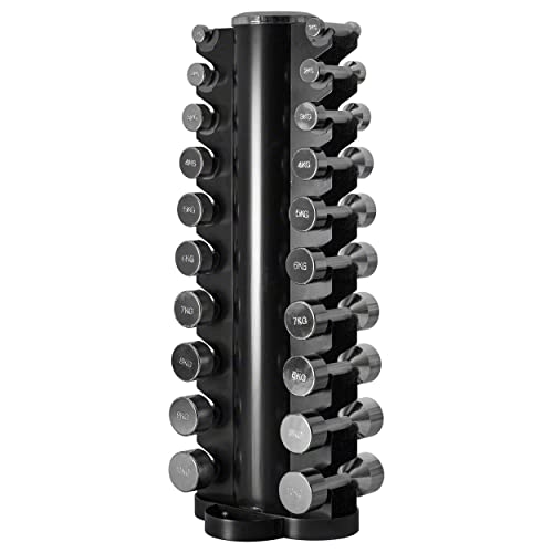 Sport-Tec Kurzhantel-Turm-Set mit 10 Paar Chrom Hanteln, 1-10kg, LxBxH 51x51x123 cm von Sport-Tec