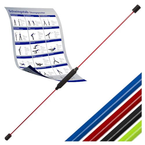 Sport-Tec Schwingstab für Tiefenmuskulatur, Schwungstab für Vibrationstraining flexibel inkl. Übungsposter, 160 cm von Sport-Tec