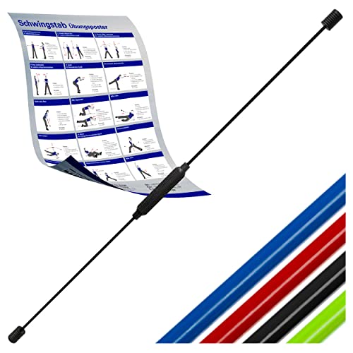 Sport-Tec Schwingstab für Tiefenmuskulatur, Schwungstab für Vibrationstraining flexibel inkl. Übungsposter, 160 cm von Sport-Tec