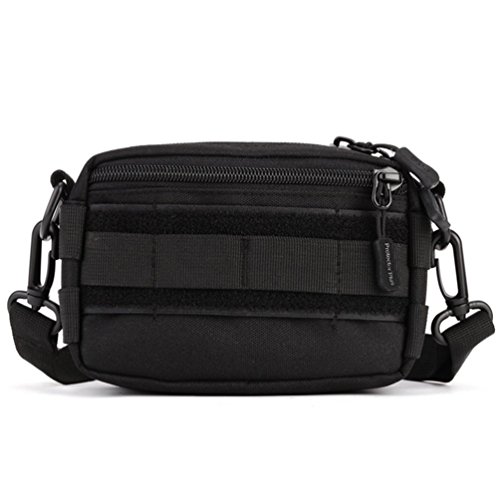 Protector Plus Taktische Tasche Militär Beutel MOLLE Outdoor Casual Kurier Tasche Taille Gürtel Pack (Schwarz) von Sport Tent