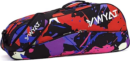 Sport Tent- Schlägertasche wasserdichte Tennistasche Tragbare Squashtasche Große Badmintontasche Racketbag für 6 Schläger Badminton Tennisausrüstung Sport Reisetasche Graffiti Rot von Sport Tent