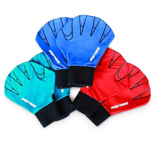 Sport-Thieme Aquafitness-Handschuhe aus Neopren | Geschlossene Schwimmhandschuhe für Aquafitness, Aquajogging, Wassergymnastik | In S, M, L | Blau, Rot, Schwarz | Markenqualität von Sport-Thieme