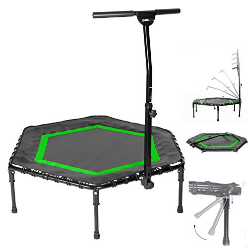 SportPlus+ Unisex – Erwachsene Trampolin SP-T-111F-R Fitness, Green, ca. 111 x 124 x 90-115 cm (LxBxH) von SportPlus