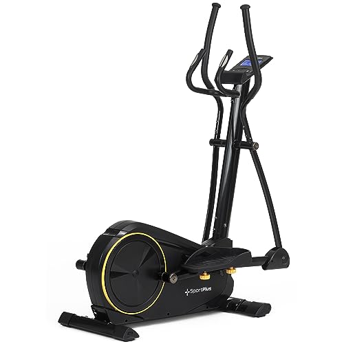 SportPlus Crosstrainer für zuhause - leiser Ellipsentrainer mit Magnetwiderstand und Trainingscomputer - platzsparend & gelenkschonend mit 24 Widerstandsstufen - Heimtrainer bis 150 kg belastbar von + SportPlus