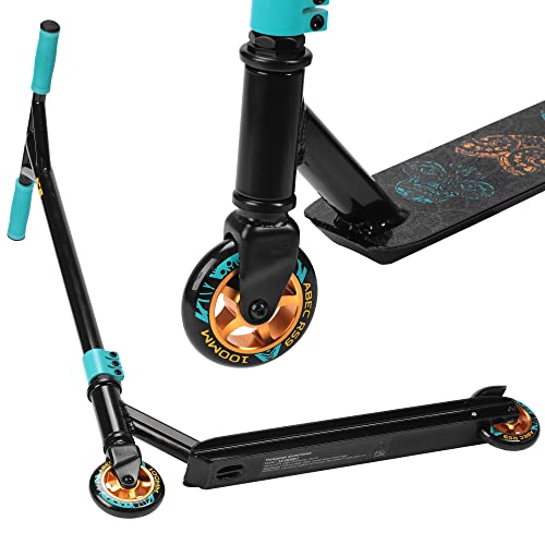 SPORTVIDA Stunt Scooter, Roller kickscooter Tretroller Cityroller Kickboard mit 360° Spin Fixed Bar Kickscooter Trick Roller für Kinder Erwachsene 110 MM PU Räder ABEC-9 (Türkis) von SportVida