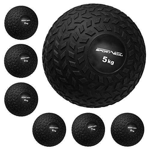 Slam Ball Gummi Medizinball. Fitnessball Gewicht 2-8 kg mit Griffiger Oberfläche. Durchmesser Medizinballs 23 cm. rutschfest Trainingsball für Sport. (5 KG) von SportVida