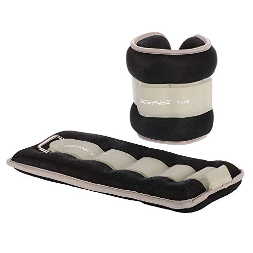 SportVida Fitness Gewichte für Beine und Arme. Gewichtsmanschetten fuß und Ankle Weights set for Home. Unterschiedliche Belastung und Farben (Grau) von SportVida