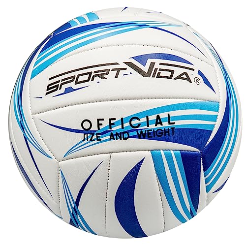 SportVida Volleyball Ball Beachvolleyball für Kinder und Erwachsene | Farbenauswahl (Weiss-BLAU) von SportVida