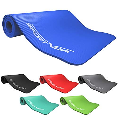 SportVida Yoga Matte Rutschfest Extradick - Yogamatte mit Weicher Schaum - NBR Matte - Dicke Turnmatte für zuhause Training mit Tragegurt - Sportmatte - Fitnessmatte (Blau, 180 x 60 x 1.5 cm) von SportVida