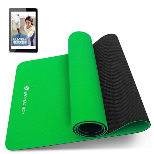 Sportastisch Yogamatte Gymnastikmatte „Yoga Star“ Dicke rutschfeste TPE Sportmatte Fitnessmatte für Yoga Pilates Fitness zuhause 181 x 63 x 0,6CM von Sportastisch