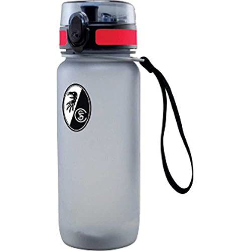 SC Freiburg Trinkflasche grau transparent 0,65 l Tritan Flasche - Plus Lesezeichen Wir lieben Fußball von Sportclub Freiburg