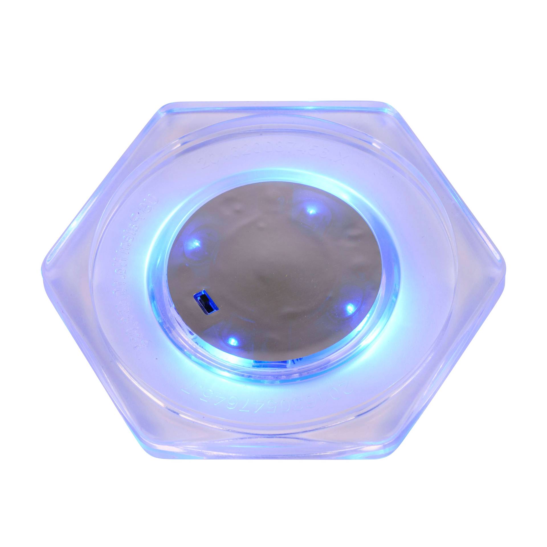 Sportime Airhockey Puck "LED", sechseckig, Blau Sportime Airhockey Puck "LED", sechseckig, Blau von Sportime
