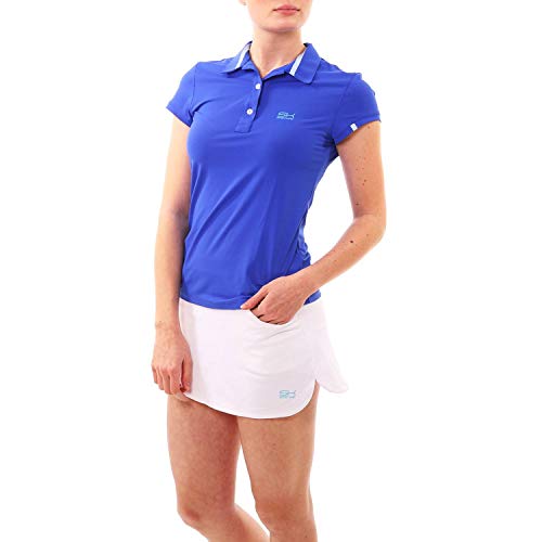 Sportkind Mädchen & Damen Tennis, Golf, Sport Poloshirt Kurzarm, UV-Schutz UPF 50+, atmungsaktiv, Kobaltblau, Gr. 146 von Sportkind