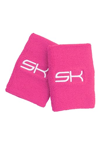 Sportkind Schweißbänder groß (8x8cm), 2er Set, hibiscus pink von Sportkind