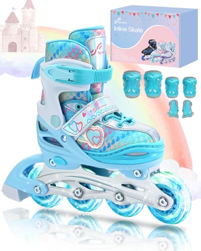 Inliner für Kinder 30-41 Verstellbar, Sportneer Inline Skates Mit 6er Protektoren Setfür Kinder Mädchen Damen, 8 LED inliner Kinder Regenbogenserie Inliner für Kinder 30-41 Verstellbar, Sportneer Inline Skates Mit 6er Protektoren Setfür Kinder Mädchen Damen, 8 LED inliner Kinder Regenbogenserie von Sportneer