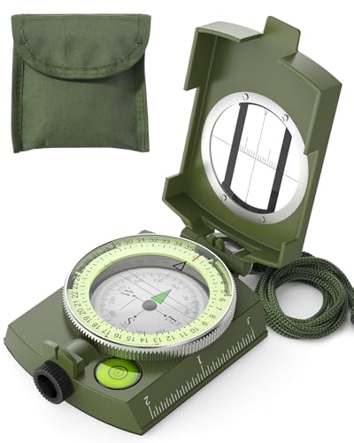 Sportneer Militär Marschkompass, Professioneller Taschenkompass Peilkompass Kompass Compass mit Tragschlaufe für Jagd Wandern und Aktivitäten Camping im Freien, Wasserfest und Stoßfest Sportneer Militär Marschkompass, Professioneller Taschenkompass Peilkompass Kompass Compass mit Tragschlaufe für Jagd Wandern und Aktivitäten Camping im Freien, Wasserfest und Stoßfest von Sportneer