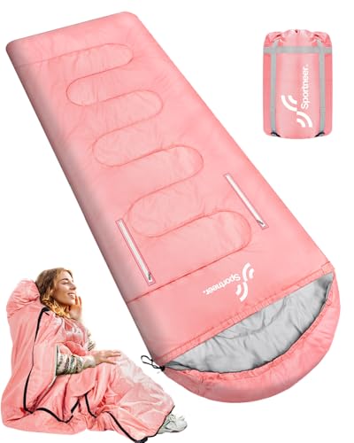 Schlafsack, Sportneer Anziehbarer Deckenschlafsäcke 220 x 84 cm tragbarer 4-Jahreszeiten-Schlafsack mit Reißverschluss für Arme und Füße, für Erwachsene Camping Wandern Reisen, Rosa Schlafsack, Sportneer Anziehbarer Deckenschlafsäcke 220 x 84 cm tragbarer 4-Jahreszeiten-Schlafsack mit Reißverschluss für Arme und Füße, für Erwachsene Camping Wandern Reisen, Rosa von Sportneer