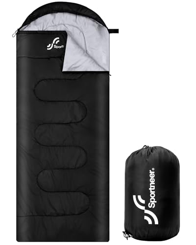 Schlafsack Outdoor für Camping: Sportneer 3-4 Jahreszeiten Sleeping Bag 220 * 85cm Tragbar Ultraleicht Warm Sommer Schlafsäcke für Kinder Erwachsene beim Trekking Reise Wandern, Schwarz Schlafsack Outdoor für Camping: Sportneer 3-4 Jahreszeiten Sleeping Bag 220 * 85cm Tragbar Ultraleicht Warm Sommer Schlafsäcke für Kinder Erwachsene beim Trekking Reise Wandern, Schwarz von Sportneer