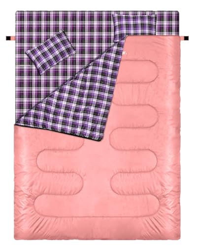 Schlafsack Winter Winterschlafsack Outdoor: Sportneer Schlafsäcke 2 Personen Doppelschlafsack 220x150cm, 2.75kg mit 2 Kissen, Vier Doppel Zippern, Erwachsene Deckenschlafsack für Familie, Rosa Schlafsack Winter Winterschlafsack Outdoor: Sportneer Schlafsäcke 2 Personen Doppelschlafsack 220x150cm, 2.75kg mit 2 Kissen, Vier Doppel Zippern, Erwachsene Deckenschlafsack für Familie, Rosa von Sportneer