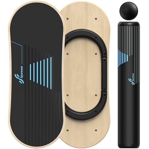 Sportneer Balance Board, 7 Modi Wackelbrett Indoorboard Skateboard Surf Balance Board mit verstellbaren Stoppern - Balance Board Holz – Roller und 7,1 cm Ball im Lieferumfang enthalten Sportneer Balance Board, 7 Modi Wackelbrett Indoorboard Skateboard Surf Balance Board mit verstellbaren Stoppern - Balance Board Holz – Roller und 7,1 cm Ball im Lieferumfang enthalten von Sportneer