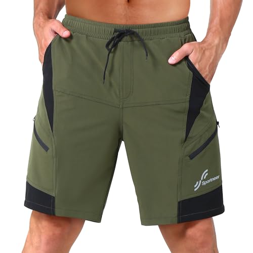 Sportneer MTB Shorts für Herren, MTB, gepolstert, Radler-Shorts für Herren, 3D-gefüttert, Mountainbike, Radfahren, Sport, für Radfahren im Freien von Sportneer