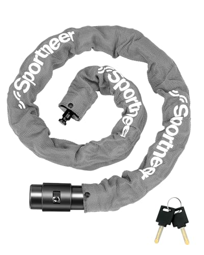Sportneer Fahrradschloss Hohe Sicherheits Kettenschloss 100cm Lang mit 8mm Starker Hochleistungs-Fahrradschlösser Gehärtetem Stahl, Anti-Diebstahl-Schloss für Motorrad/Rad/Tür/Zaun/Grill 2 Schlüssel Sportneer Fahrradschloss Hohe Sicherheits Kettenschloss 100cm Lang mit 8mm Starker Hochleistungs-Fahrradschlösser Gehärtetem Stahl, Anti-Diebstahl-Schloss für Motorrad/Rad/Tür/Zaun/Grill 2 Schlüssel von Sportneer