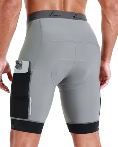 Sportneer Radlerhose Herren mit Sitzpolster 4D Gepolsterte Fahrradhose kurz Übergroße Netztasche Herren Fahrrad Hosen Radhose Design der abdominalen Dekompression, M-3XL Sportneer Radlerhose Herren mit Sitzpolster 4D Gepolsterte Fahrradhose kurz Übergroße Netztasche Herren Fahrrad Hosen Radhose Design der abdominalen Dekompression, M-3XL von Sportneer