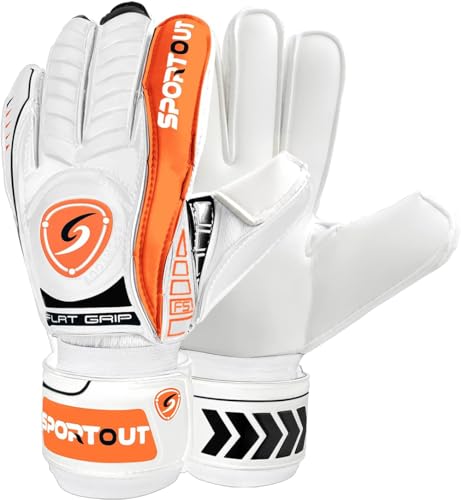 Sportout Torwarthandschuhe mit Fingersave, Fußballhandschuhe, Torwarthandschuhe Herren, 4mm Latex, für Kinder, Erwachsene und Jugendliche Sportout Torwarthandschuhe mit Fingersave, Fußballhandschuhe, Torwarthandschuhe Herren, 4mm Latex, für Kinder, Erwachsene und Jugendliche von Sportout