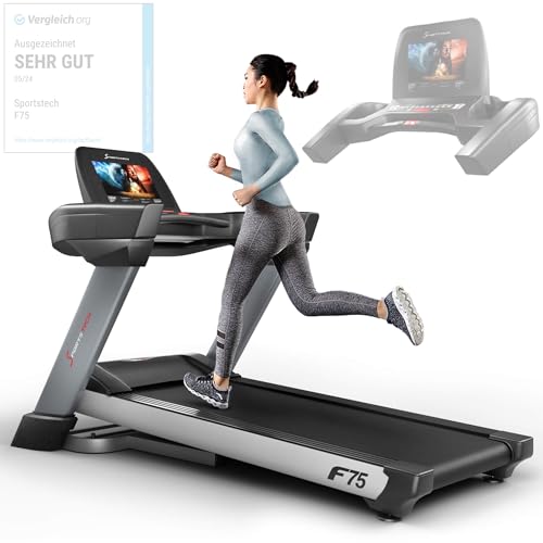 Sportstech F75 High-End Laufband | große Lauffläche 580x1600mm & Android 15,6“ Display | klappbar | bis zu 20km/h und 7PS | WiFi, USB & MP3 | 18% Steigung + Dämpfungssystem |bis 200kg von Sportstech