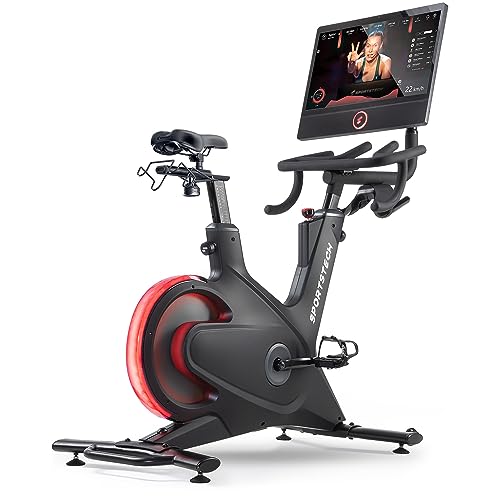 Sportstech Premium Indoor Bike + 21.5" Touch Display, APP mit Live Workouts & Smart Training Kursen, Fitnessbike mit patentierter LED Technologie, Heimtrainer, (sBike) von Sportstech
