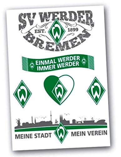 SV Werder Bremen Aufkleberkarte - Einmal Werder Immer Werder - Aufkleber 6-teilig Sticker - Plus Lesezeichen I Love Bremen SV Werder Bremen Aufkleberkarte - Einmal Werder Immer Werder - Aufkleber 6-teilig Sticker - Plus Lesezeichen I Love Bremen von Werder Bremen
