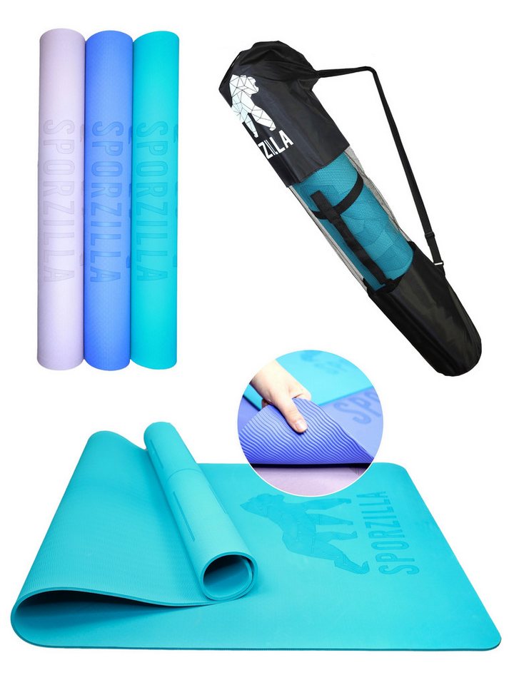 Sporzilla Fitnessmatte XXL Yogamatte, extra breit 100 cm, rutschfest, mit Hilfslinien, 8 mm dick Sporzilla Fitnessmatte XXL Yogamatte, extra breit 100 cm, rutschfest, mit Hilfslinien, 8 mm dick von Sporzilla