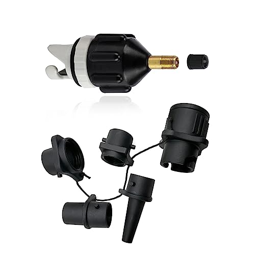 Sup Ventil Adapter,Sup Pumpe Adapter,Sup-Pumpenadapter Adapter,Sup Adapter Mit 4 Stück Gasdüse,Für Schlauchboote, Stand Up Paddle Board, Aufblasbarer Bett von Sprießen