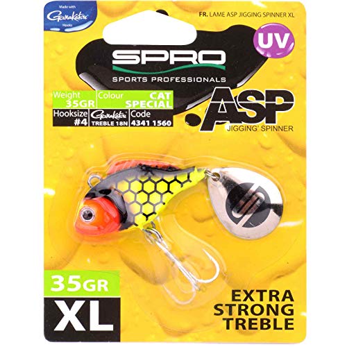SPRO ASP Spinner XL – Searchbait mit original Gamakatsu Haken, für große Raubfische in Süß- und Salzwasser, Farbe:Cat Special, Größe/Gewicht:Gr. 4 / 35g SPRO ASP Spinner XL – Searchbait mit original Gamakatsu Haken, für große Raubfische in Süß- und Salzwasser, Farbe:Cat Special, Größe/Gewicht:Gr. 4 / 35g von Spro